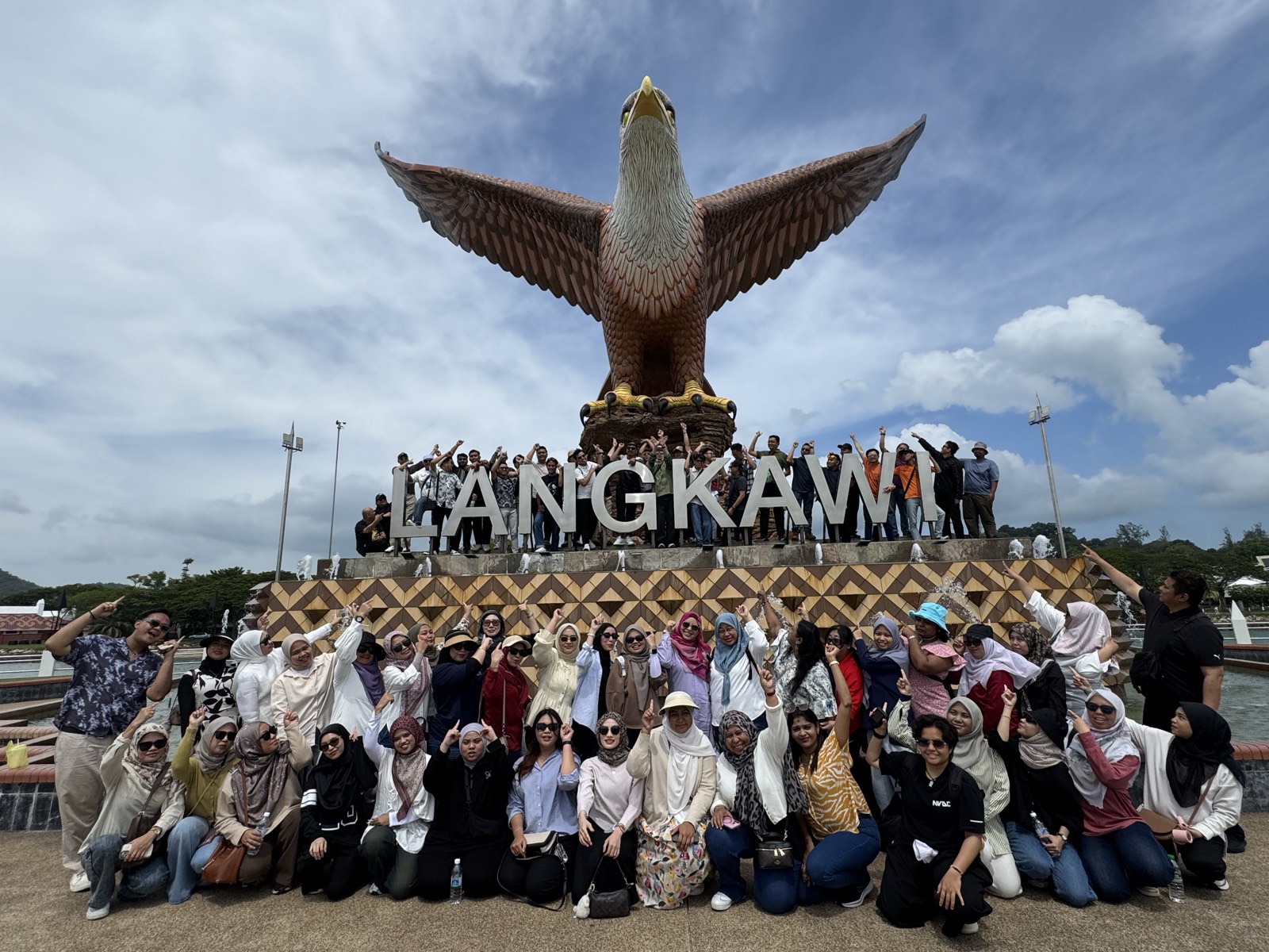 A company group at Eagle Square, Langkawi